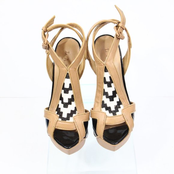 L.A.M.B Ultra High Heels sz 6 Women Platform Shoes Leather Stiletto Gwen - Picture 5 of 11